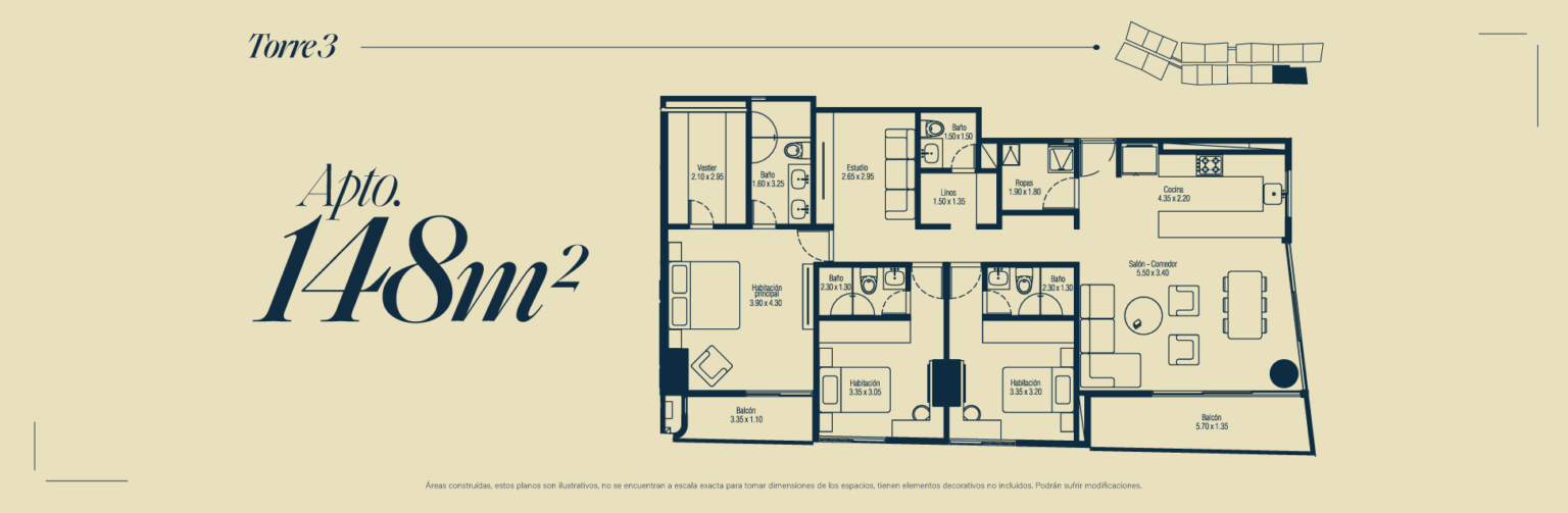 plano apto 148 m2 calmo